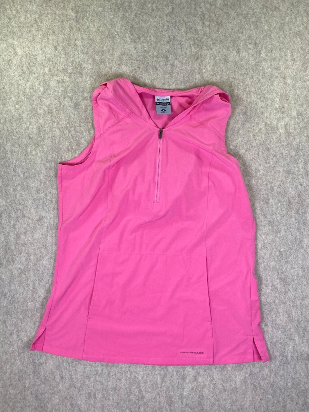 Columbia Omni-Shade Pink Sleeveless Hoodie Tank Top Medium
